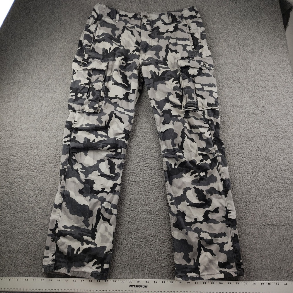 Levis Cargo Pants Mens 34x31 Grey Camo Military Straight Leg